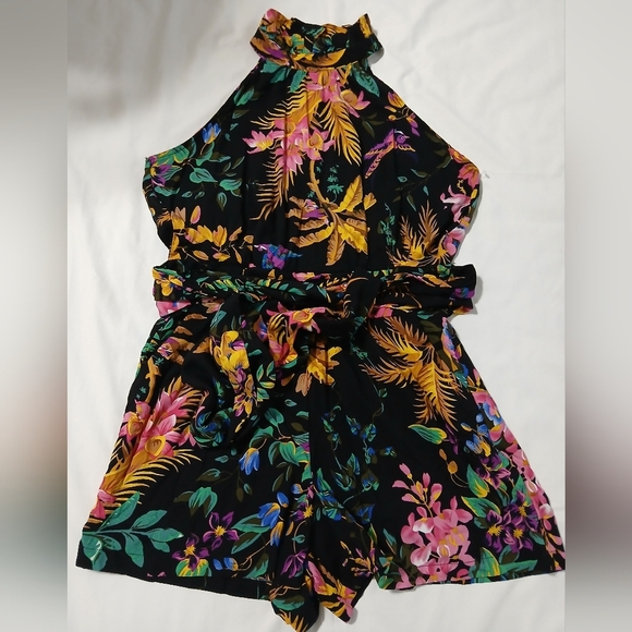 RACHEL Rachel Roy Floral Halter Neck Romper - Picture 1 of 16